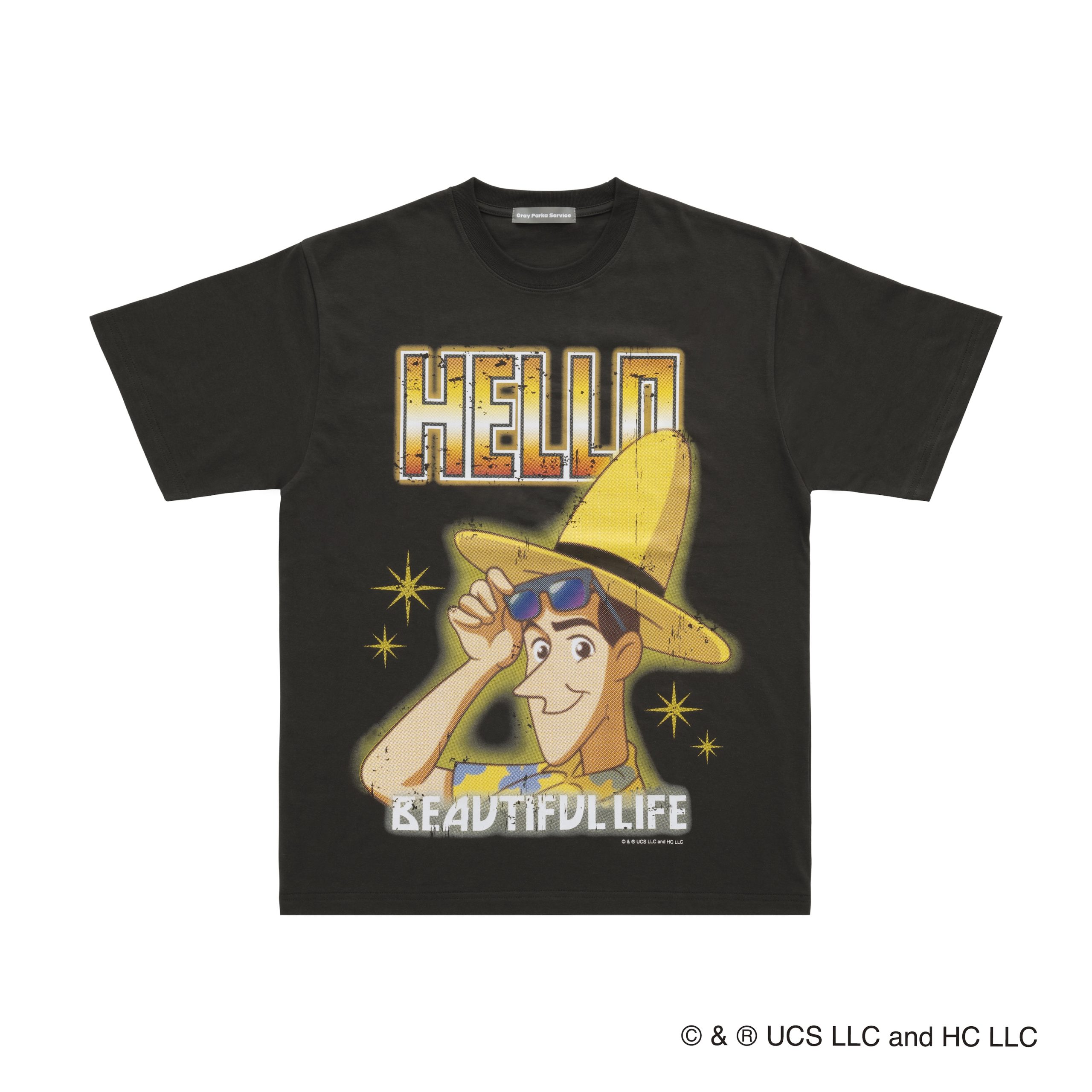 おさるのジョージ ROCKな黄色い帽子のおじさんのTシャツ（M/L/XL）